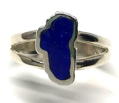Small Sterling Silver Lapis Lake Tahoe Ring - Size 6.75