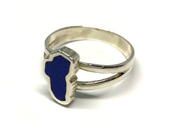 Small Sterling Silver Lapis Lake Tahoe Ring - Size 6.75