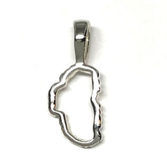 Small 14 Karat White Gold Lake Tahoe Outline Pendant.
MEASURES 1/2 OF