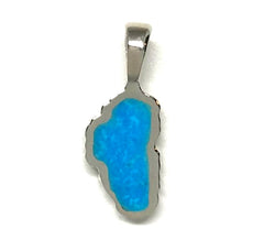 Small Sterling Silver Lake Tahoe Pendant with Turquoise. Measures appr