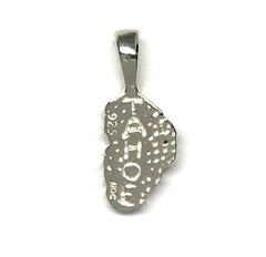 Small Sterling Silver Lake Tahoe Pendant with Turquoise. Measures appr