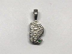 Small Sterling Silver Lake Tahoe Pendant with Lab Grown Opal & a Simul