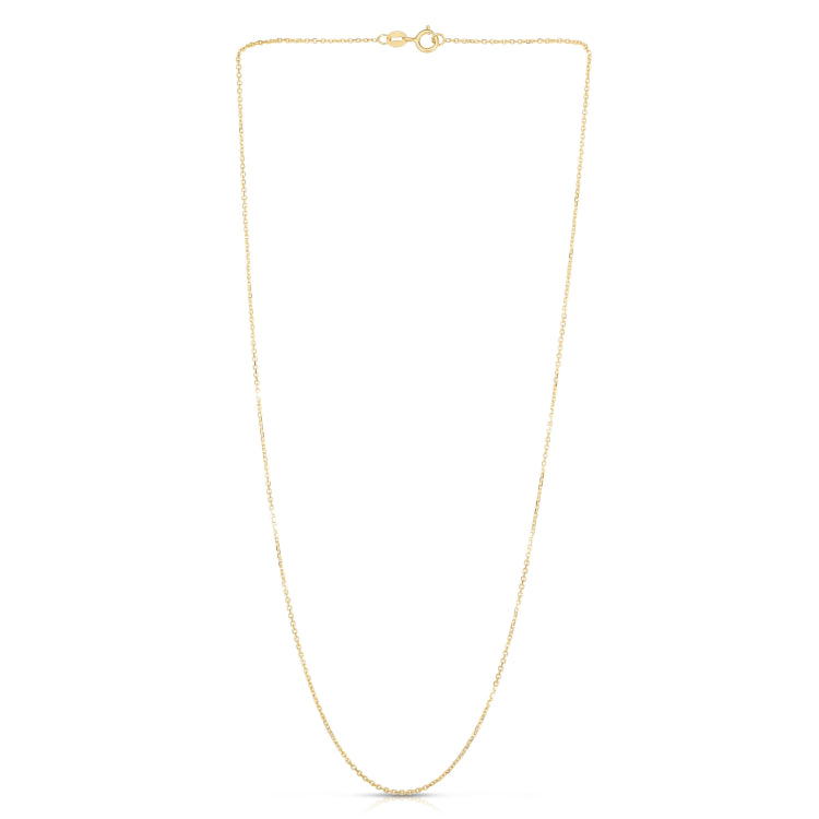 14K Gold 1.1Mm Diamond Cut Cable Chain