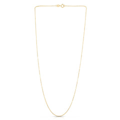 14K Gold 1.1Mm Diamond Cut Cable Chain