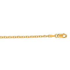 14K Gold 2.3Mm Diamond Cut Cable Chain