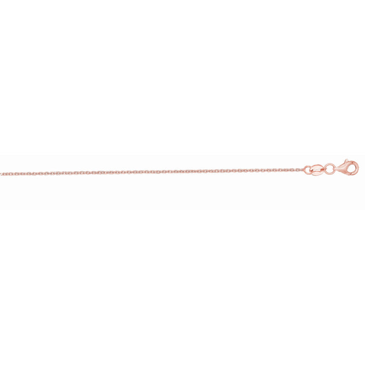 14K Gold 1.1Mm Diamond Cut Cable Chain