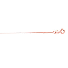 14K Gold .8Mm Diamond Cut Flat Cable Chain