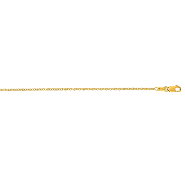 14K Gold 1.5Mm Oval Cable Chain