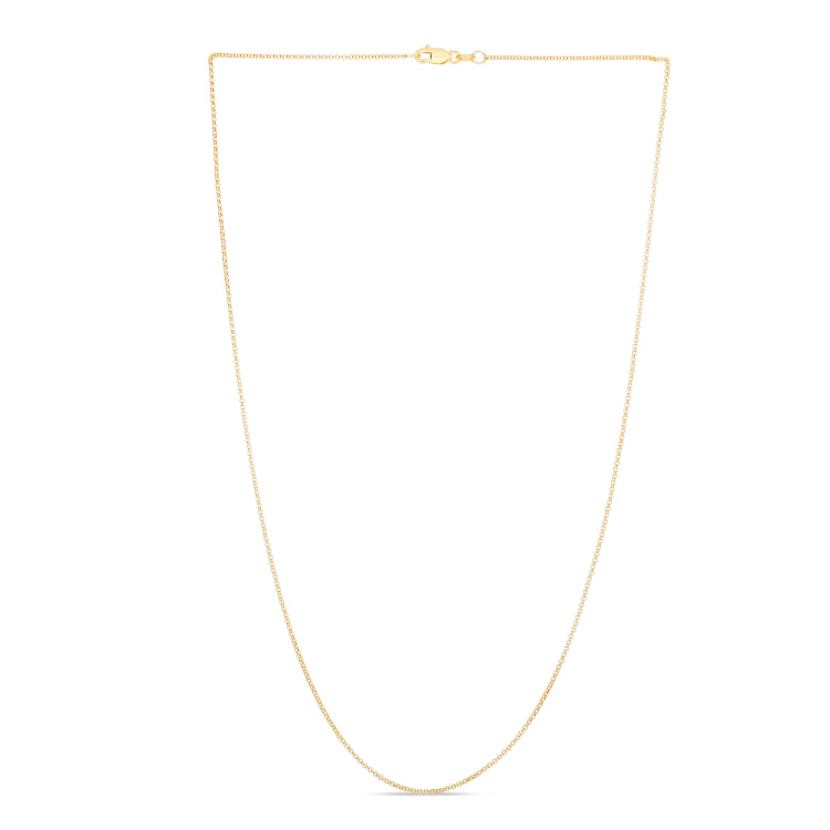 14K Gold 1.1Mm Diamond Cut Rolo Chain