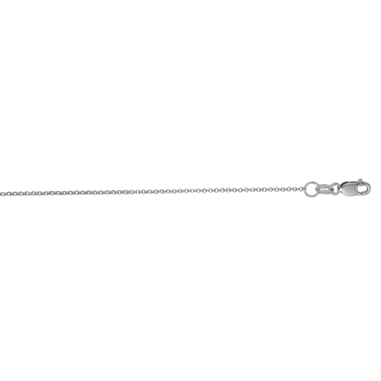 14K Gold 1.1Mm Diamond Cut Rolo Chain
