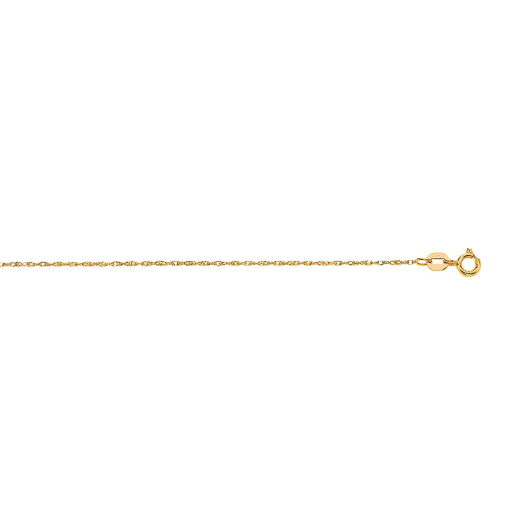 14K Gold .8Mm Machine Rope Chain (Carded)