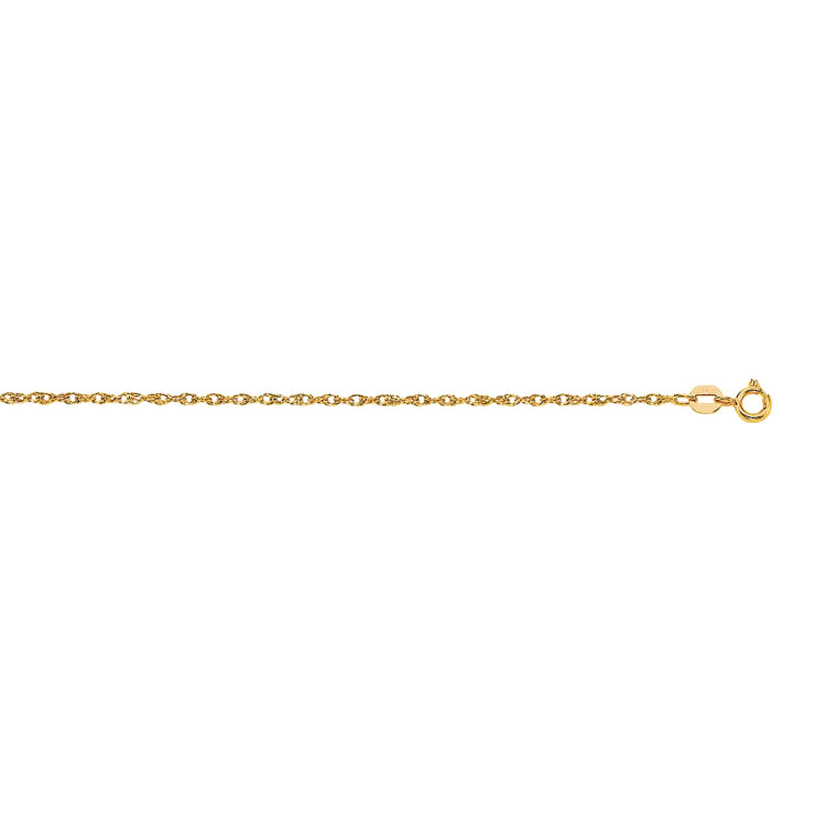 14K Gold .95Mm Machine Rope Chain (Carded)