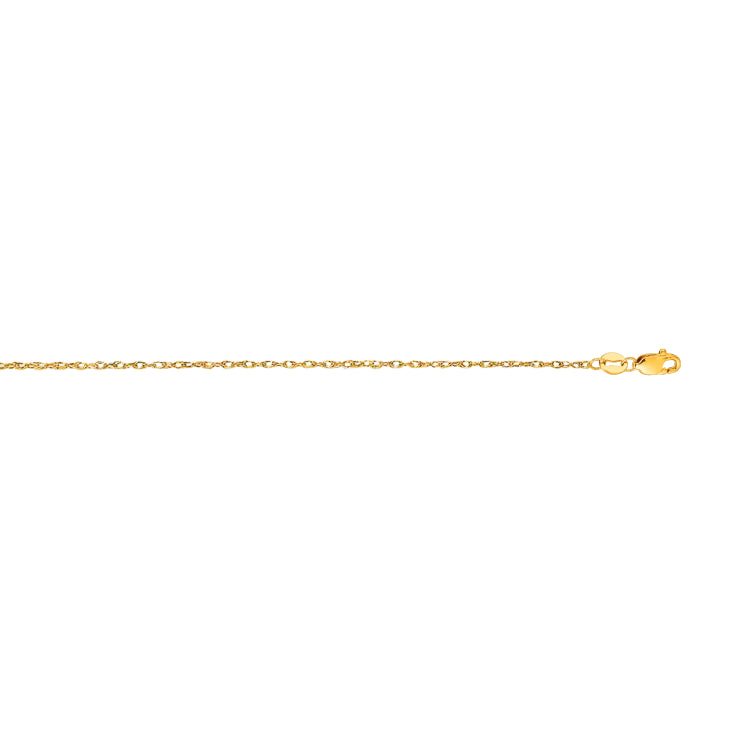 14K Gold 1.0Mm Machine Rope Chain (Carded)
