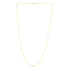 14K Gold 1.1Mm Diamond Cut Bar And Bead Chain