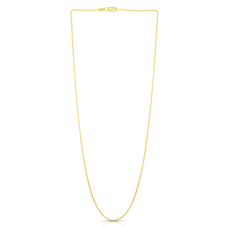 14K Gold 1Mm Round Wheat Chain