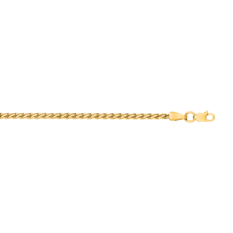 14K Gold 2.4Mm Lite Round Wheat Chain