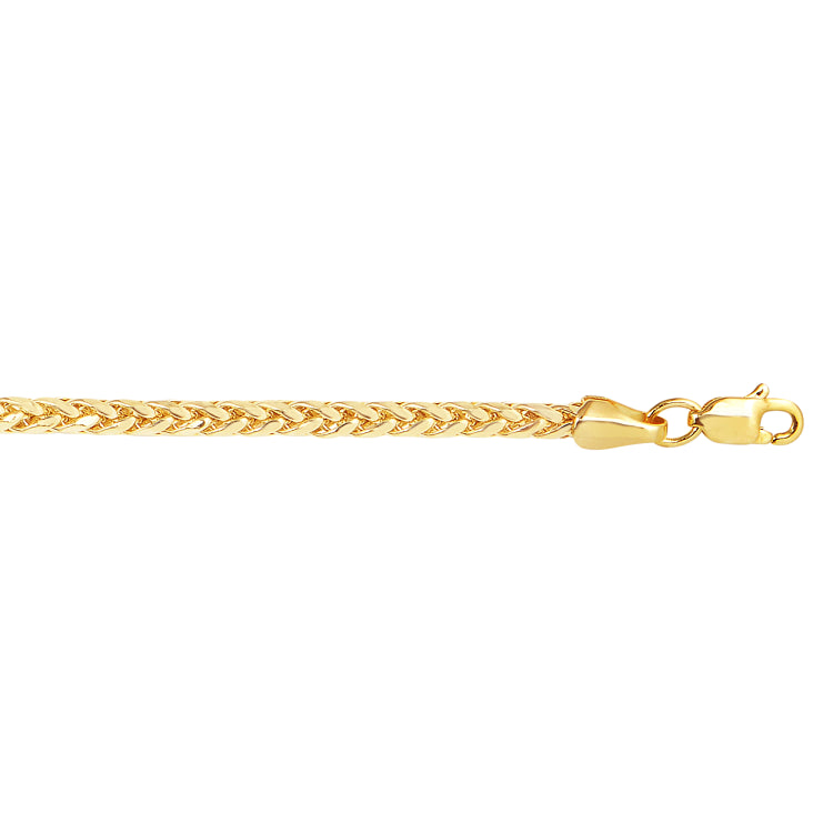 14K Gold 2.7Mm Diamond Cut Lite Round Wheat Chain