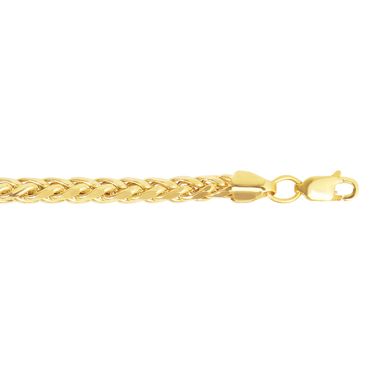 14K Gold 4.1Mm Diamond Cut Lite Round Wheat Chain