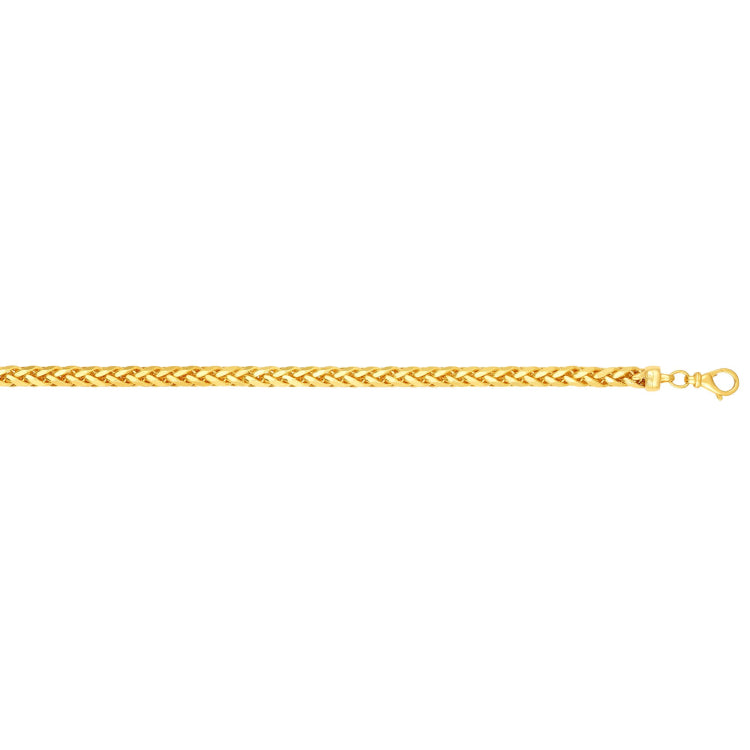 14K Gold 4Mm Diamond Cut Round Franco Chain