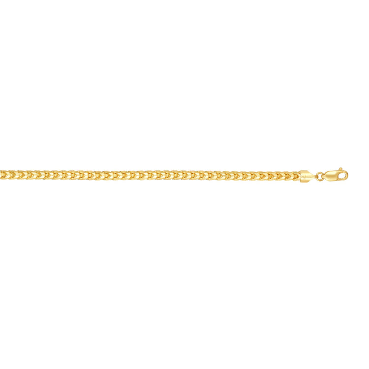 14K Gold 5Mm Diamond Cut Round Franco Chain