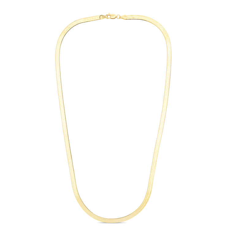 14K Gold 4Mm Imperial Herringbone Chain