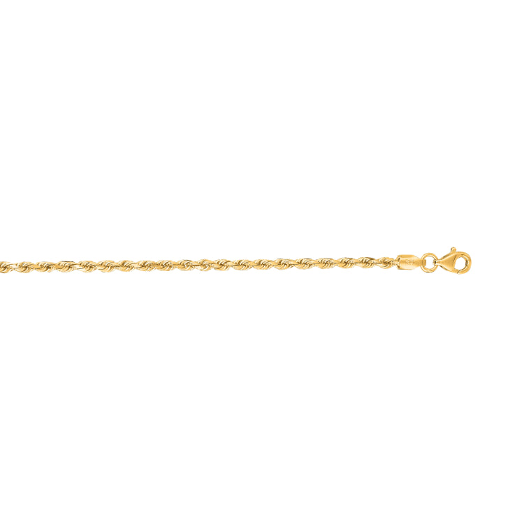 14K Gold 2.5Mm Diamond Cut Royal Rope Chain