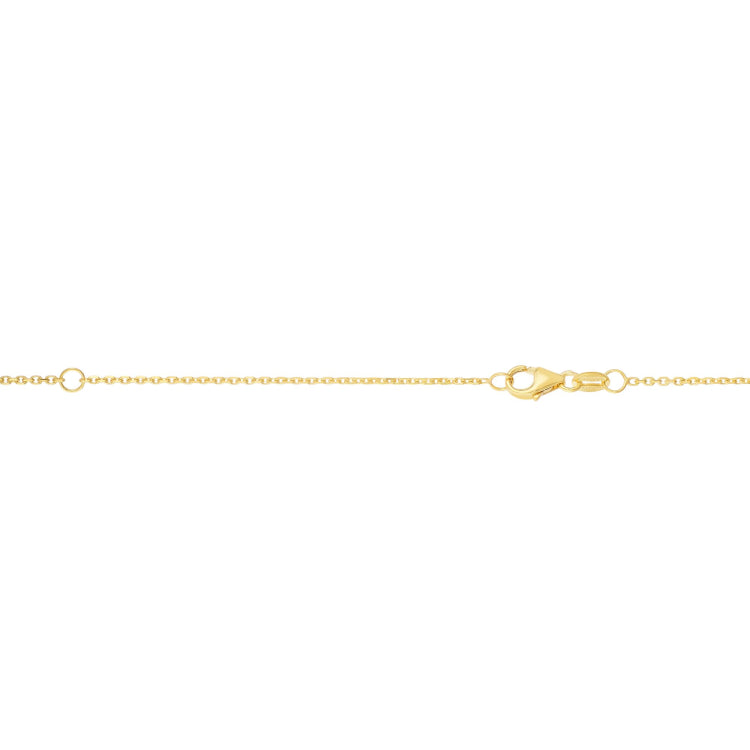 14K Gold 0.87Mm Double Extendable Diamond Cut Cable Chain