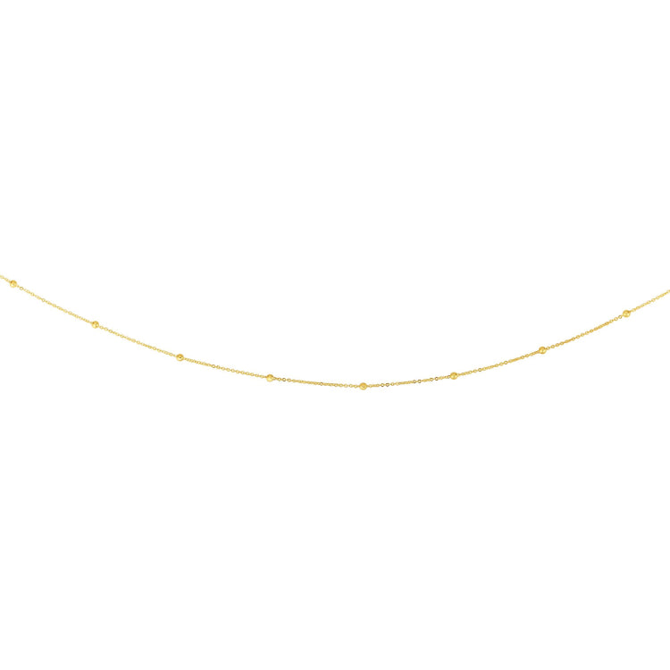 14K Gold 1.8Mm Polished Bead Saturn Chain