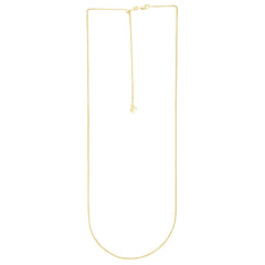 14K Gold 1Mm Adjustable Wheat Chain