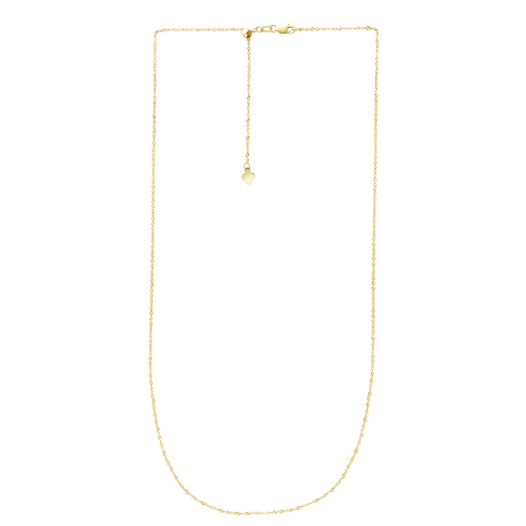 14K Gold 1.4Mm Adjustable Singapore Chain