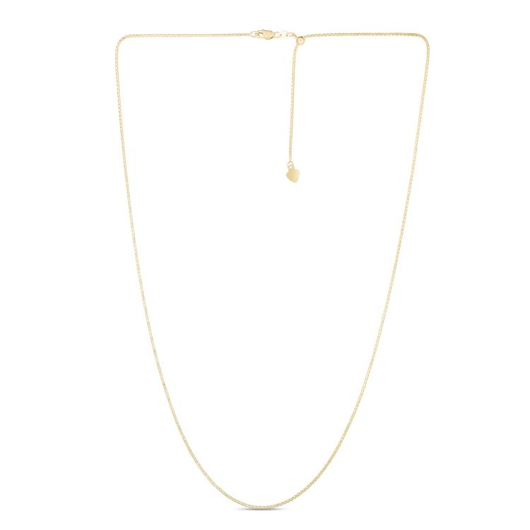 14K Gold 1.3Mm Adjustable Popcorn Chain