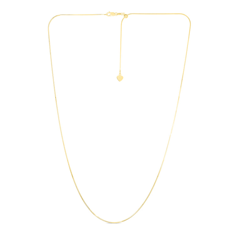 14K Gold 2.2Mm Adjustable Octagonal Snake Chain