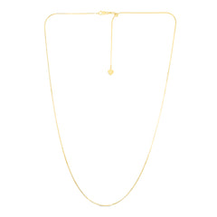 14K Gold 2.2Mm Adjustable Octagonal Snake Chain