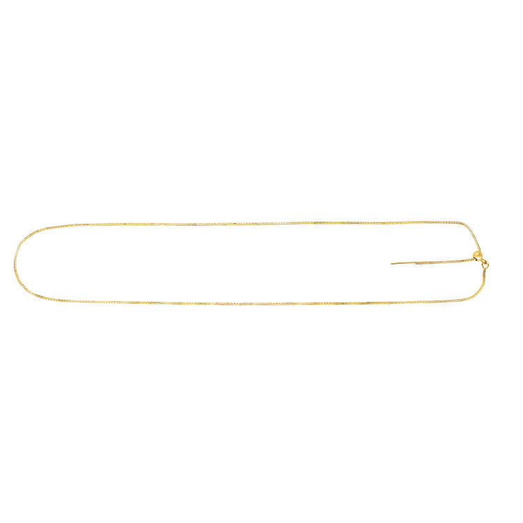 14K Gold .95Mm Endless Adjustable Concave Box Chain