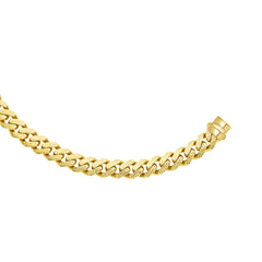 14K Gold 13.5Mm Yellow Pave Lite Miami Cuban