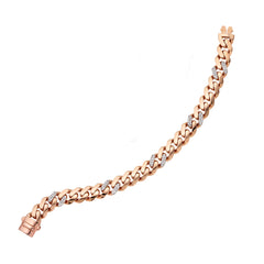 14K Gold 9.5Mm Lite Miami Cuban With Diamond Stations