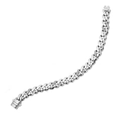 14K Gold 9.5Mm Lite Miami Cuban With Diamond Stations