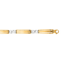 14K Yellow & White Gold Railroad Link Bracelet