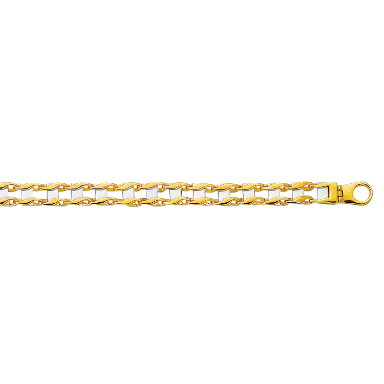14K Gold Railroad Link Bracelet