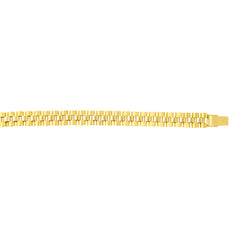 14K Gold 9.3Mm Railroad Link Bracelet