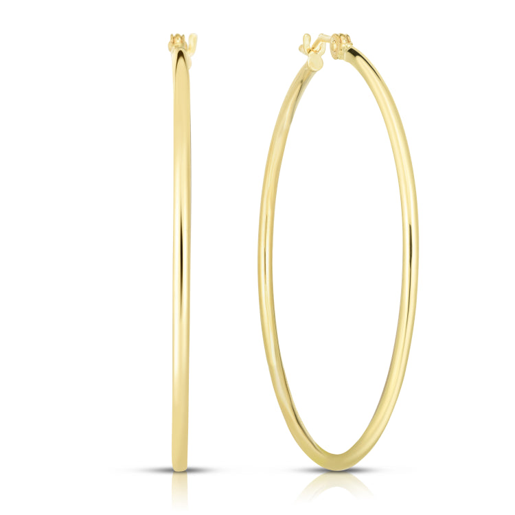 14K Gold 1.5X40Mm Hoops