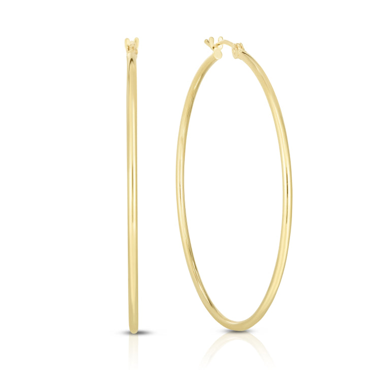 14K Gold 1.5X45Mm Hoops