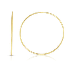 14K Gold 1.2X35Mm Polsihed Endless Hoops