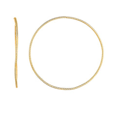 14K Gold 1.2X50Mm Diamond Cut Endless Hoops