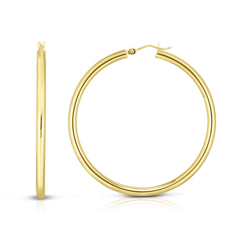14K Gold 3X50Mm Hoops