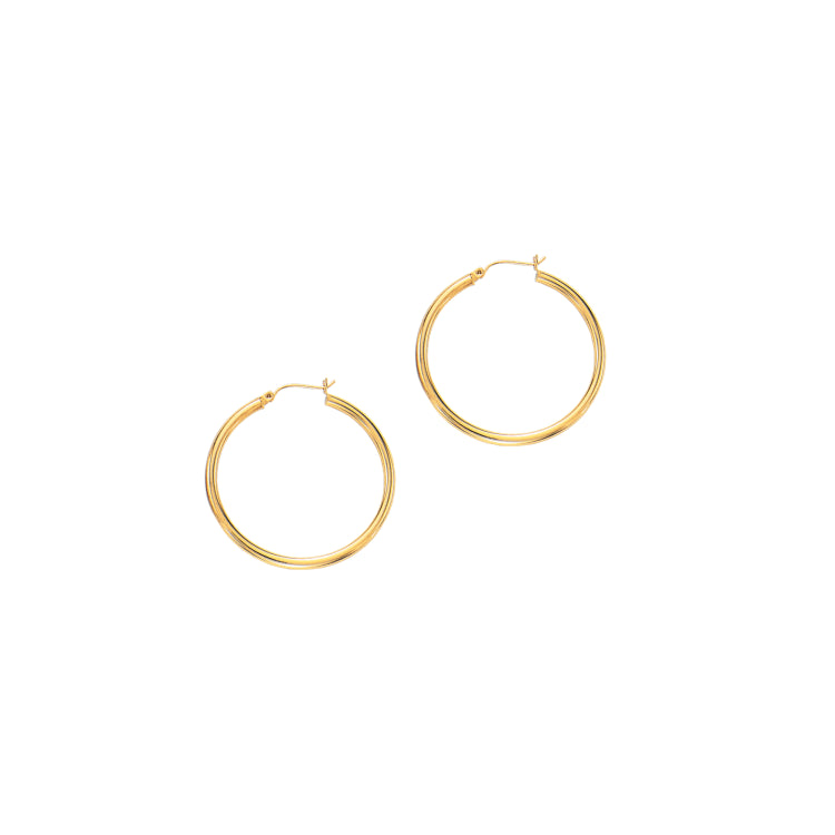 14K Gold 3X40Mm Hoops