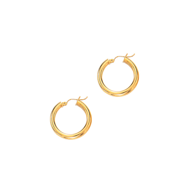 14K Gold 4X25Mm Hoops