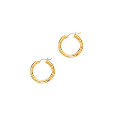 14K Gold 4X25Mm Hoops