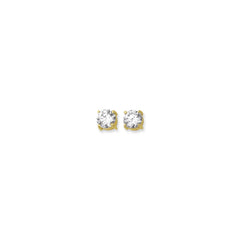 14K Gold 8Mm Round Cz Stud Earring