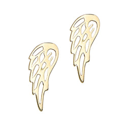 14K Gold Angel Wing Stud Earring